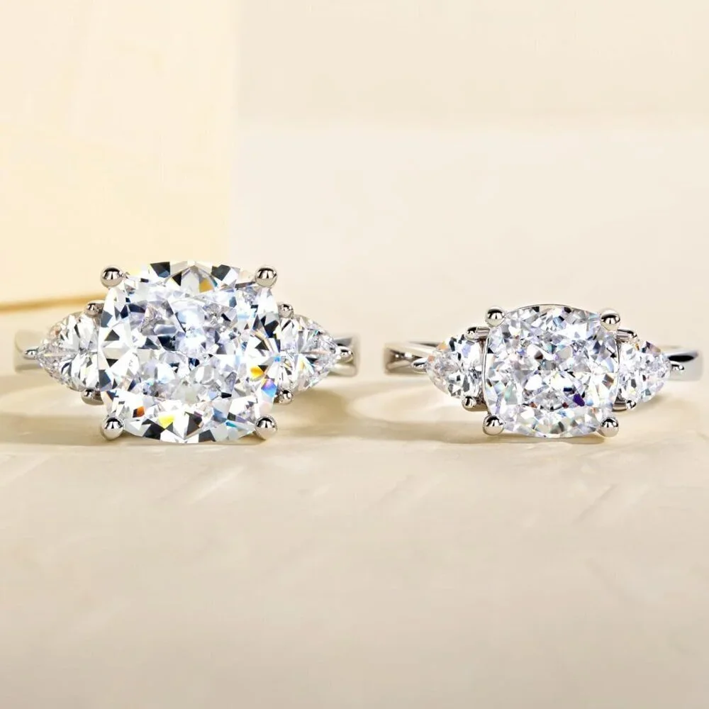 Cubic Zirconia Engagement Ring 7ct Cushion Cut 6.5 White Gold Plated Women